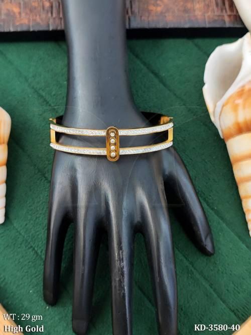 Fancy Stone Studded Open Cuff Bracelet for Women