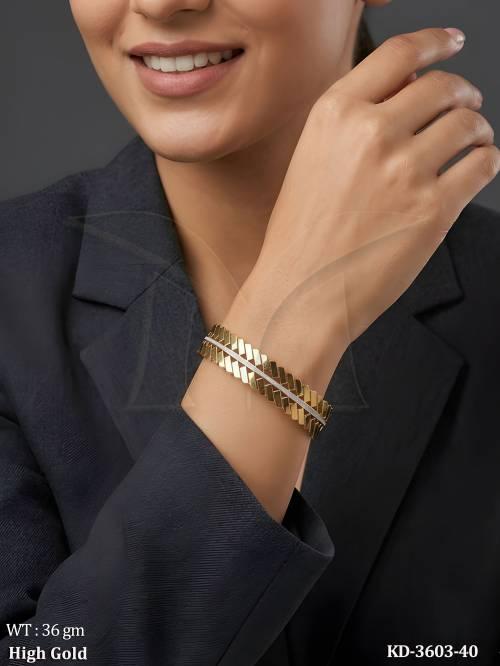 Designer Gold Chain Cuffs with Stone Detailing