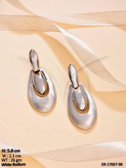 Beautiful White Rodium Polish Earrings  