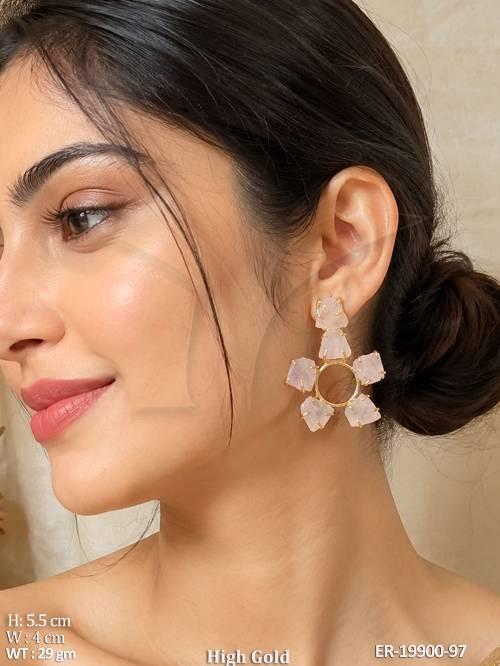 trendy-western-druzy-stone-gold-finish-earrings
