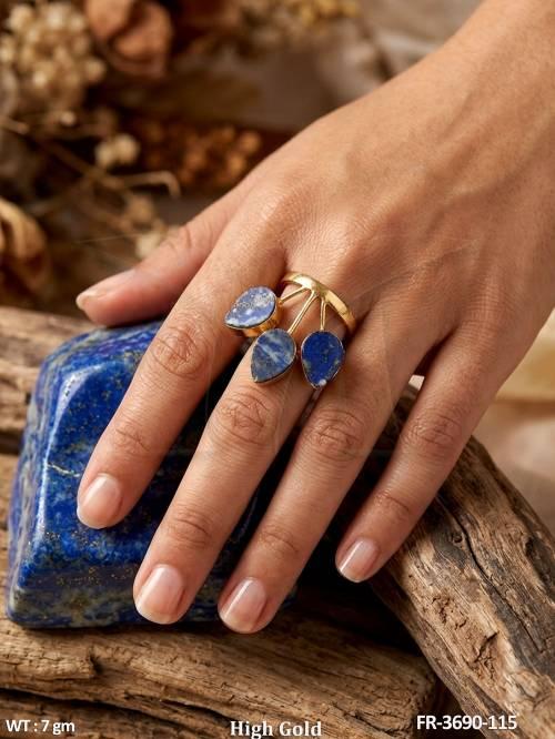 Western Natural Druzy Statement Finger Ring