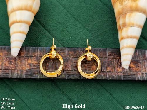 Stylish Gold Round Hoop Earrings for Women