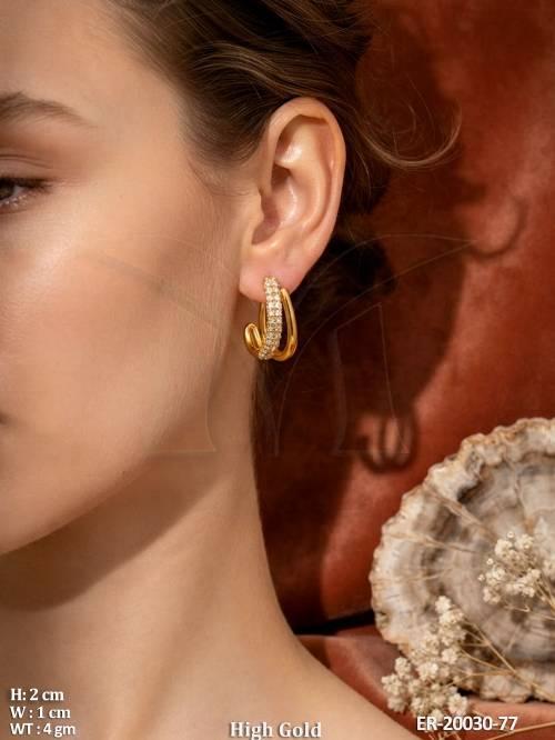 Stylish High Gold Party Wear Earrings