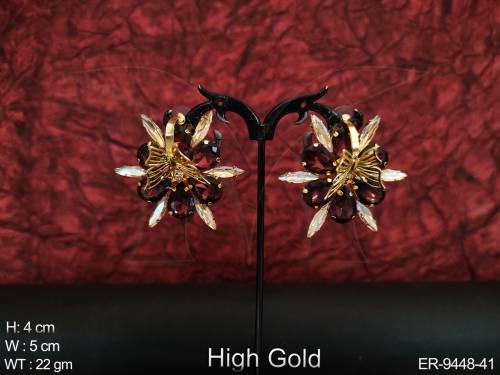 Designer Fancy style Party wear High Gold Polish Western Style Earring
