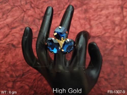 High Gold Polish Fancy Design Party wear Western Finger Ring