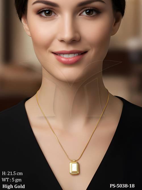 Modern Simple Designer Pendant Chain Necklace