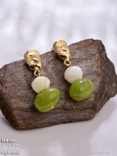 stylish-green-bead-lightweight-drop-earrings-