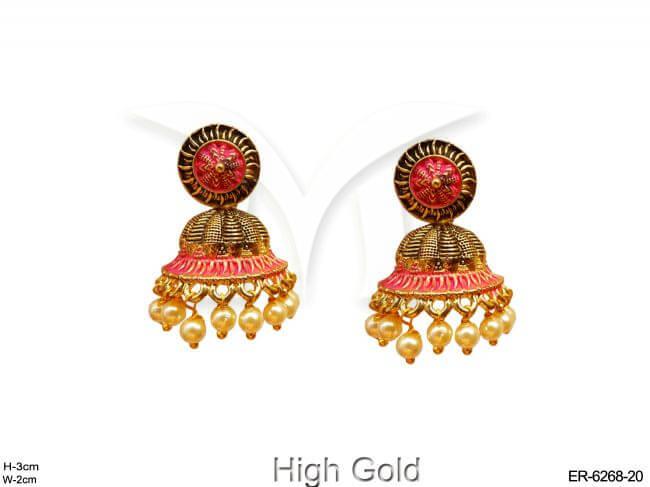 round shape bell style zinc earrings detail